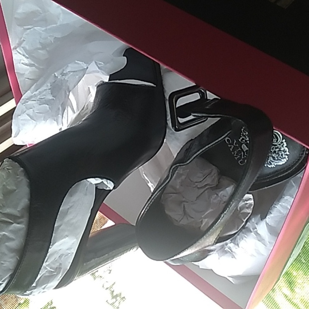 Vince Camuto Black High Heel Peep-Toe Shoes